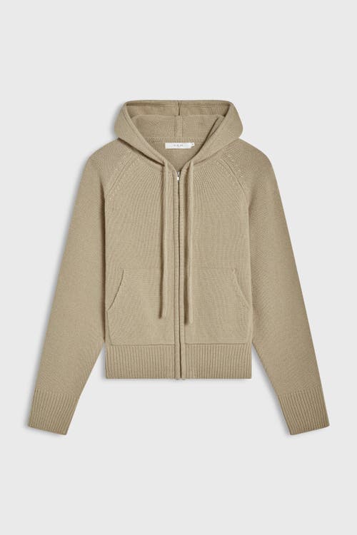 Almina Concept Wool Hoodie Zip Up Sweater In Beige