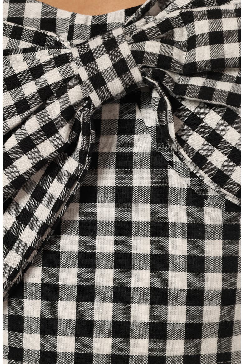 Bambi Bow Crop Camisole, Alternate, color, BLACK GINGHAM