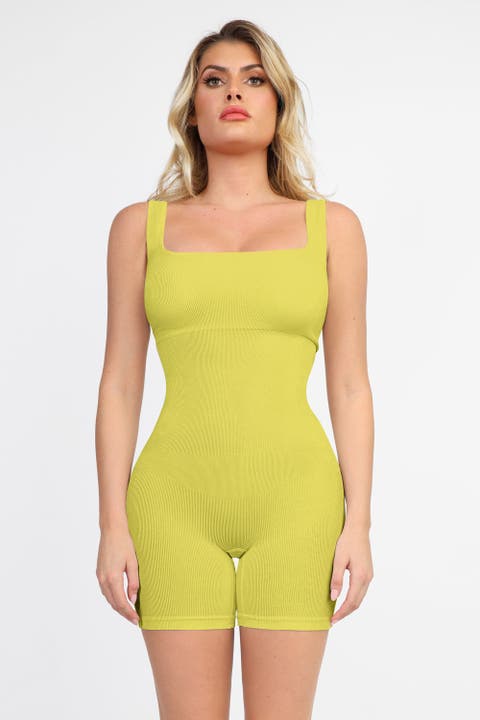 Shapewear Seamless Square Neck Smoothing Sport Romper