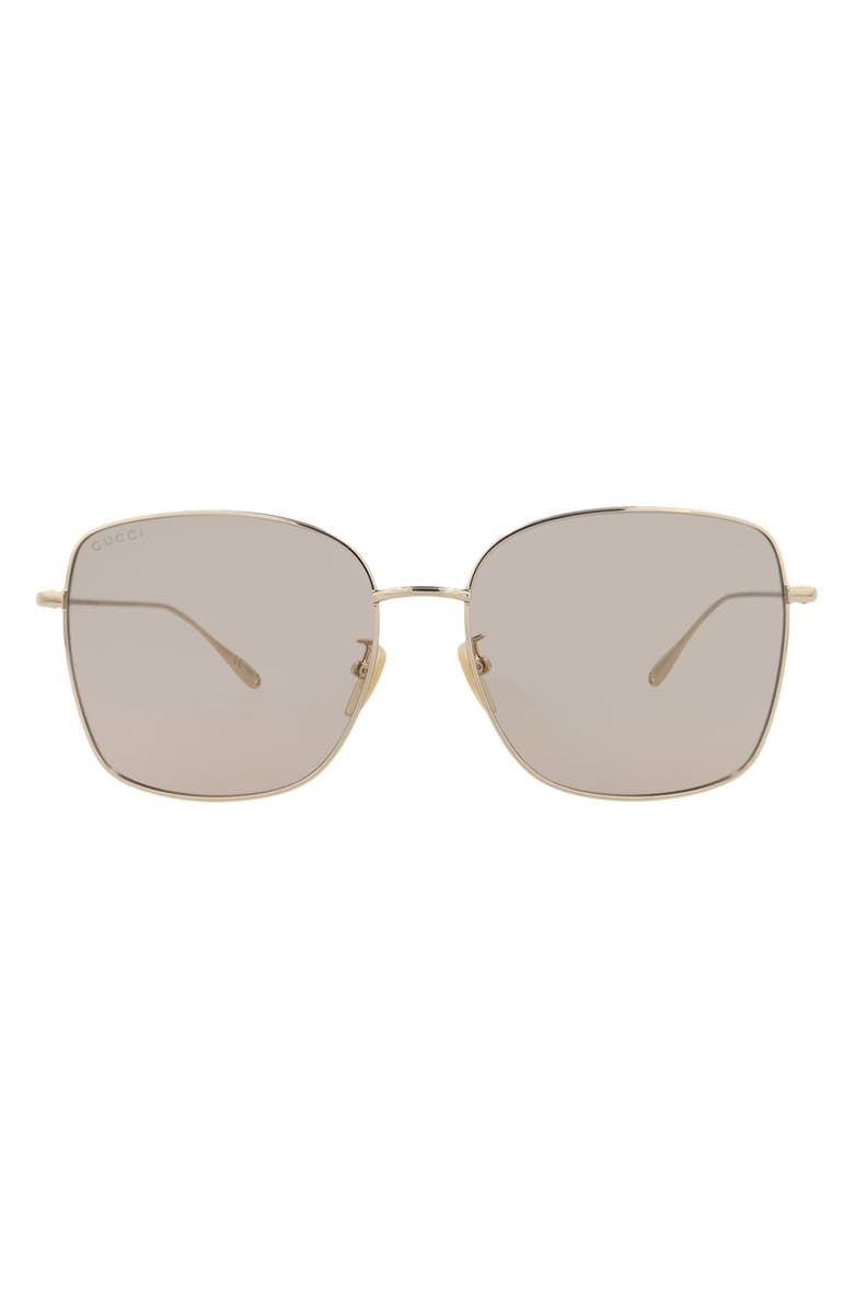 Gucci Novelty 60mm Rectangular Sunglasses, Main, color, 