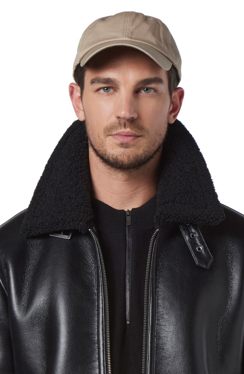 Andrew Marc Cadman Faux Shearling Pilot Jacket, Alternate, color, Black