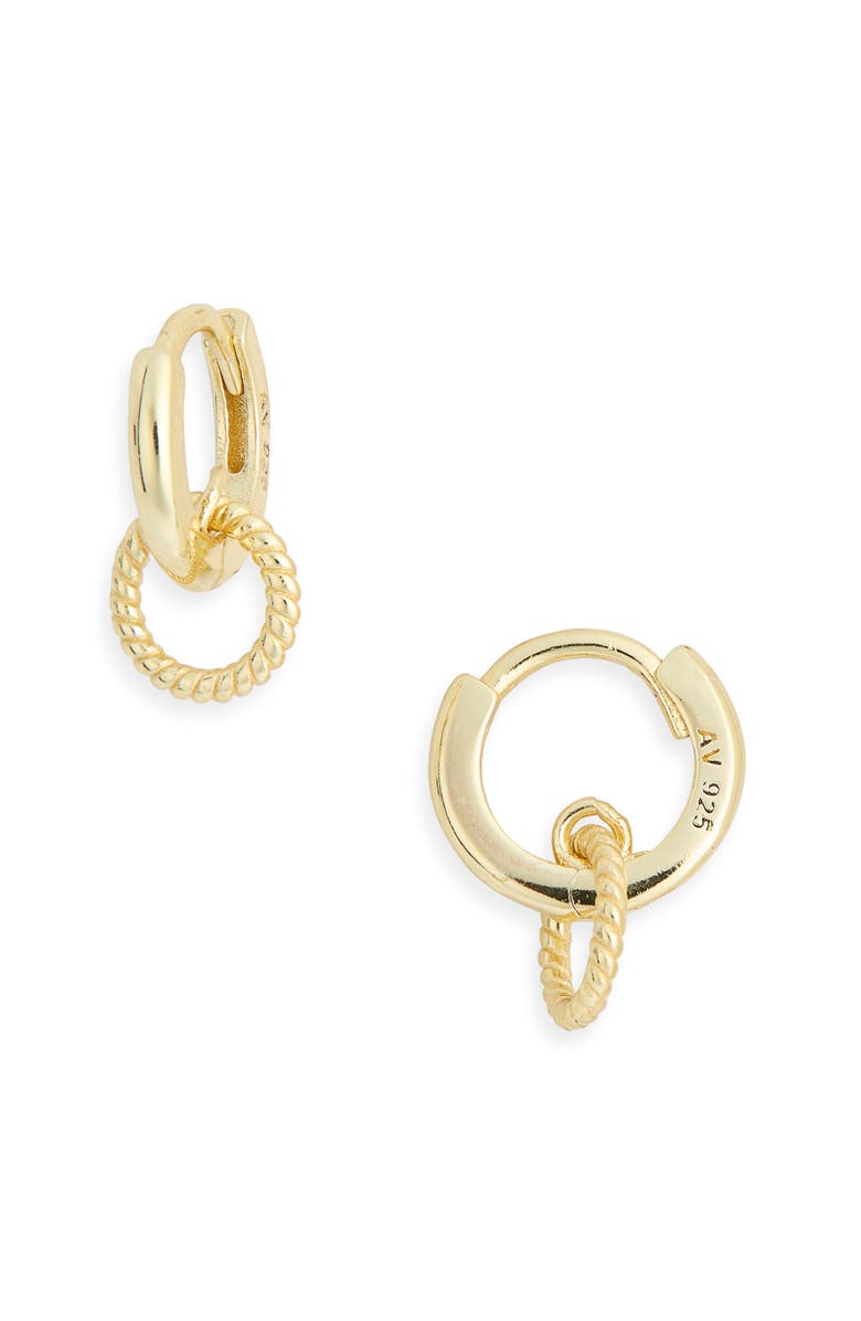 ARGENTO VIVO Twisted Interlocking Huggie Hoop Earrings, Main, color, Gold