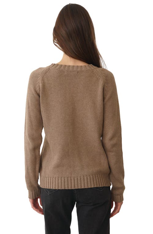 Paneros Clothing Sloane Cotton Crewneck Sweater In Mocha