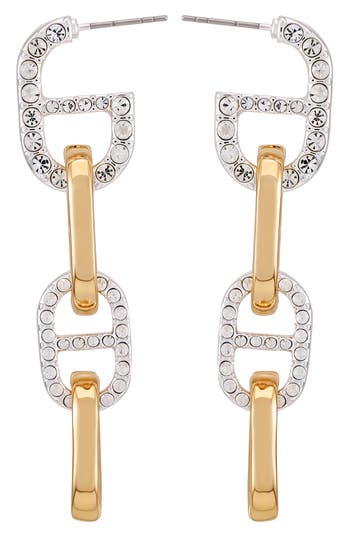 Guess Two-tone Mariner Drop Earrings In Multi