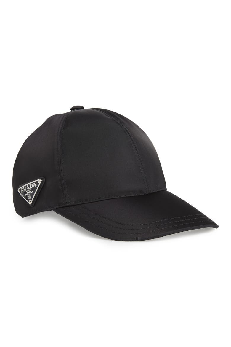 Tessuto Triangolo Nylon Baseball Cap, Main, color, BLACK