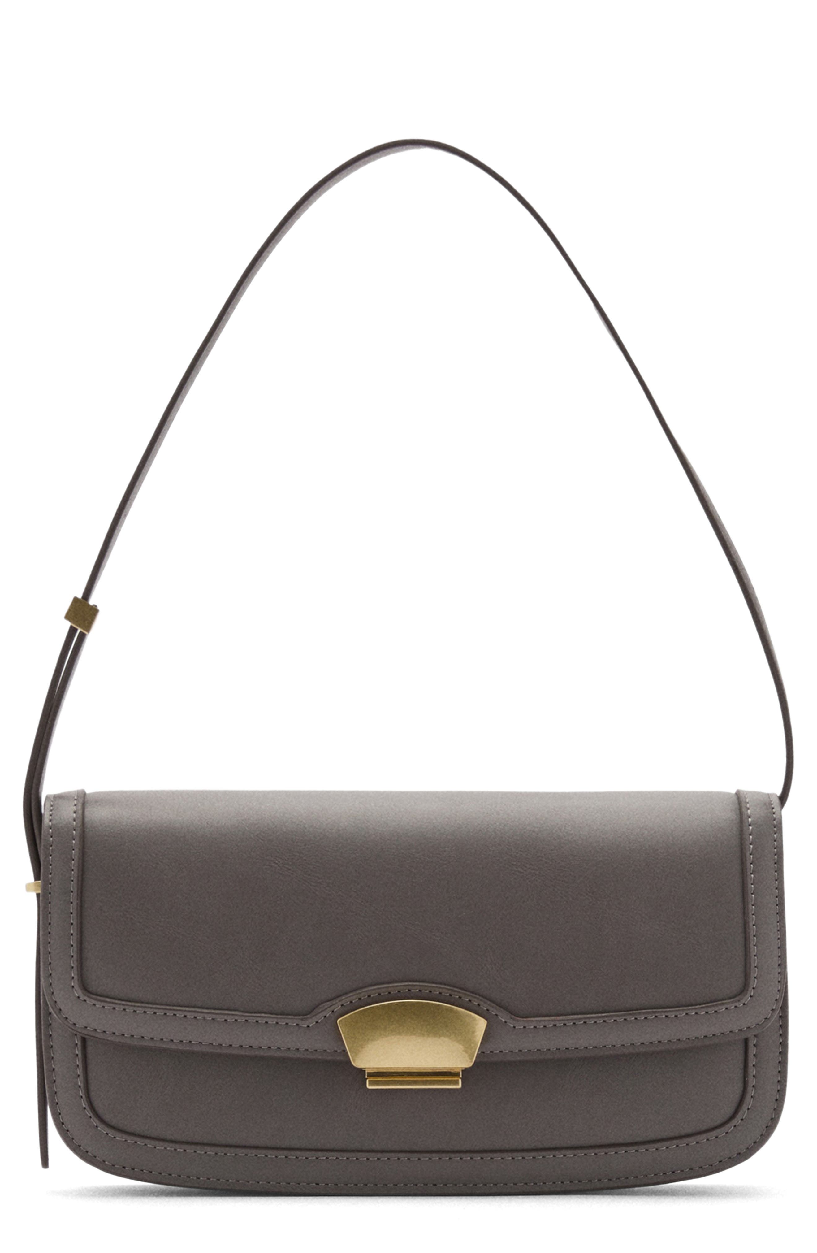 MANGO Faux Leather Shoulder Bag, Main, color, 