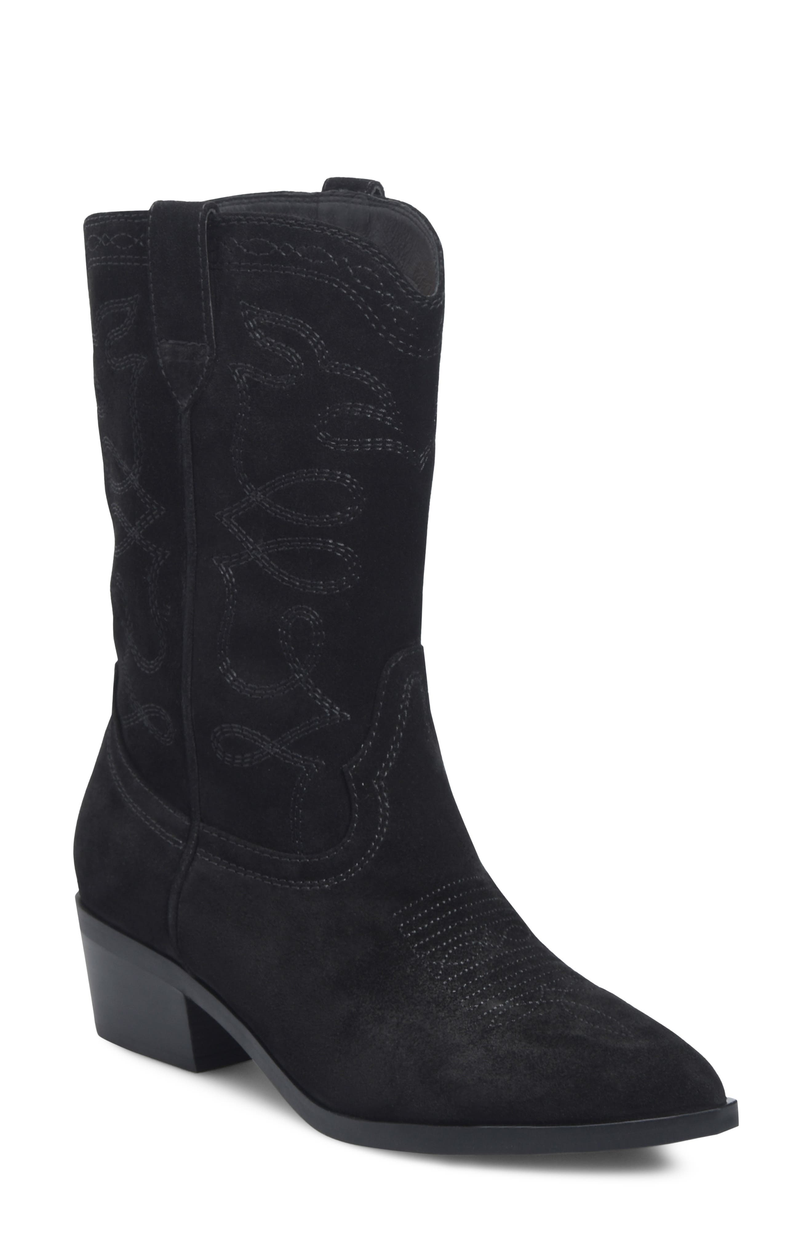 Carolynn Western Boot, Main, color, BLACK