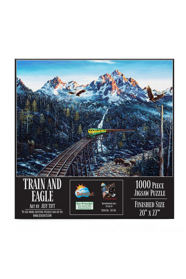 Train and Eagle 1000 piece Jigsaw Puzzle for Adults, Alternate, color, Multicolor