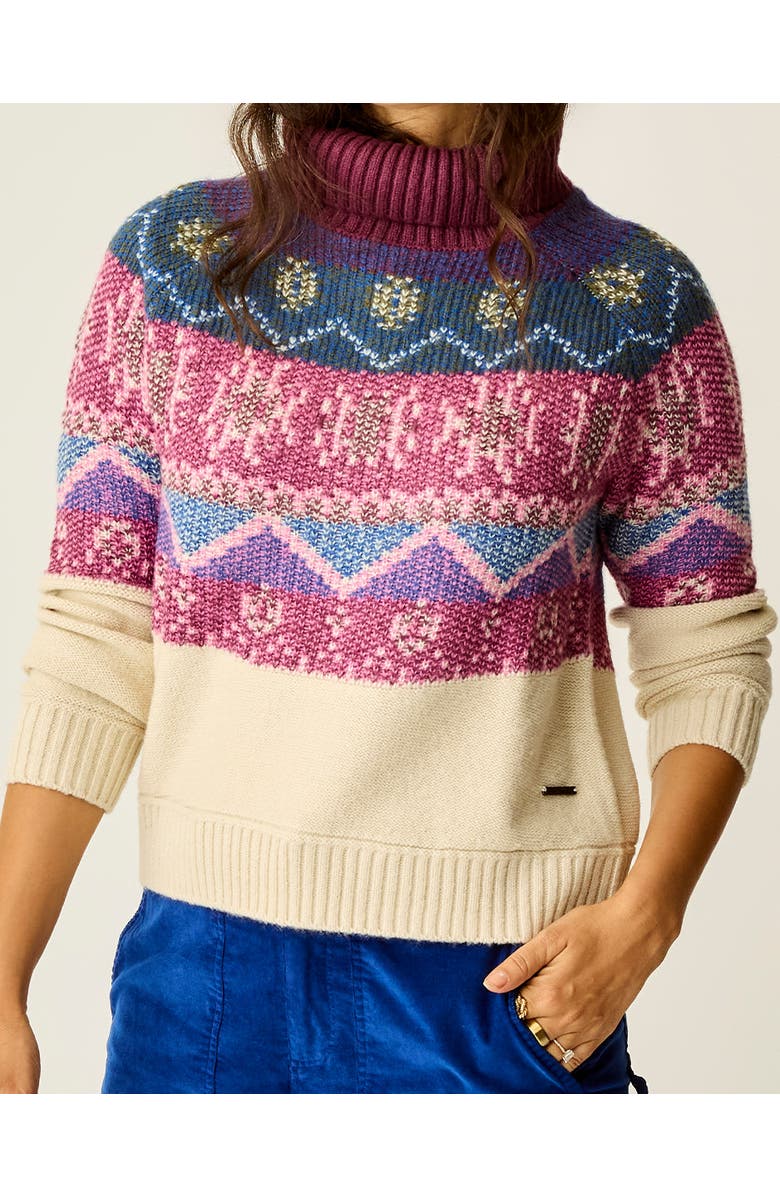 Carve Designs Neve Fairisle Turtleneck, Main, color, Birch Fairisle