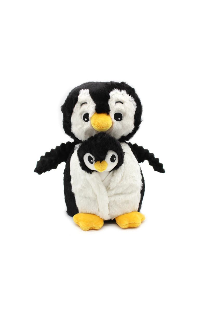 Les Ptipotos Penguin Mom & Her Baby - Secret Keeper Plush Toy, Eco-Friendly, Soft & Washable, Alternate, color, Black