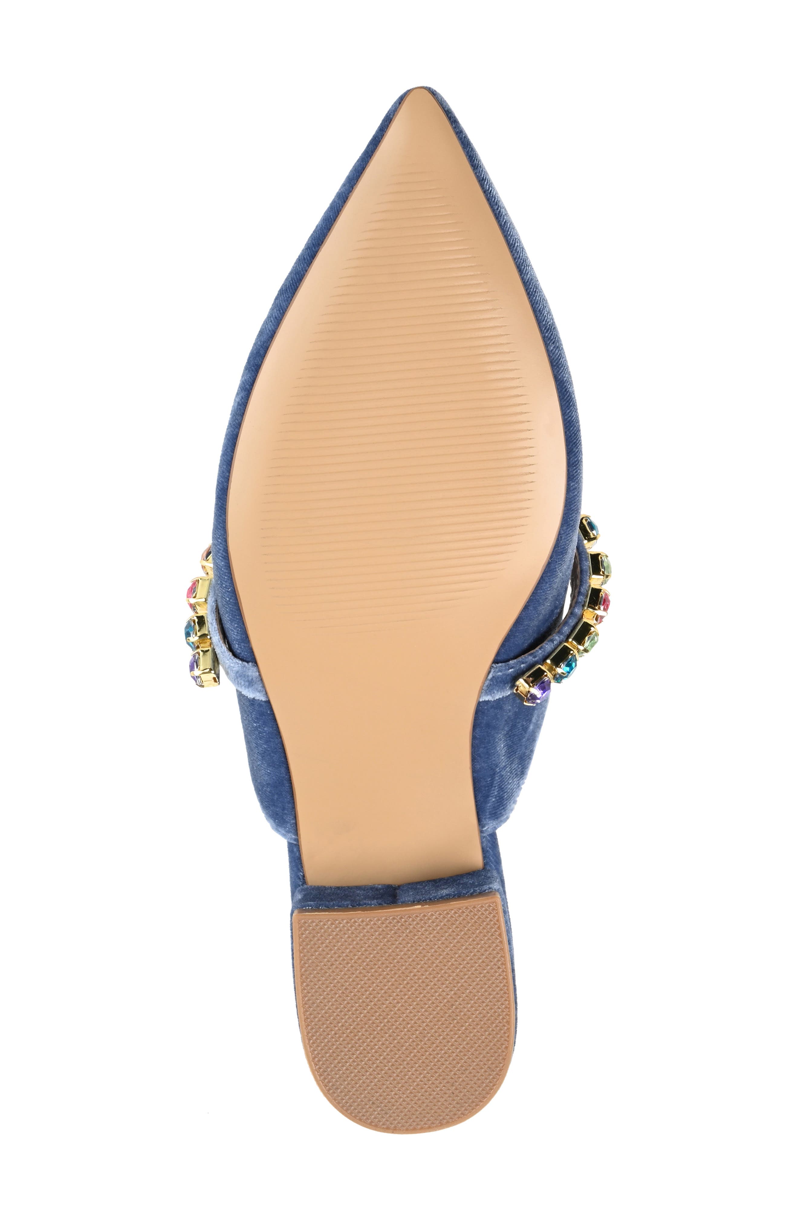 Journee Collection Jewel Embellished Pointed Toe Mule, Alternate, color, Blue