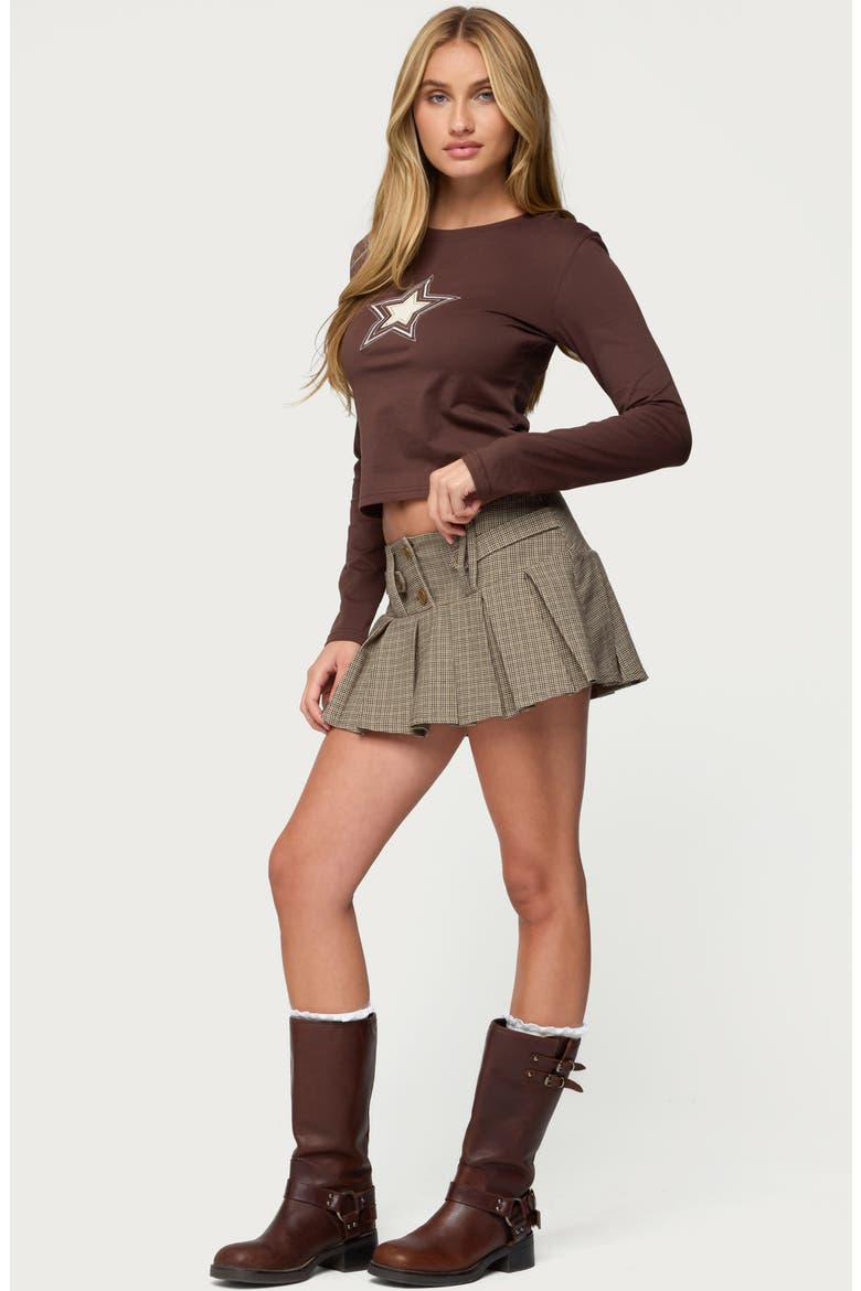 Starlett Long Sleeve Cotton T-Shirt, Alternate, color, BROWN