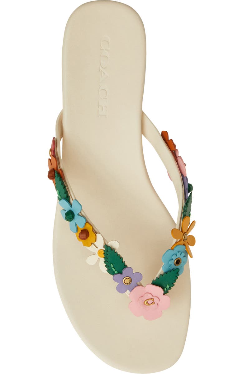 COACH Tea Rose Kitten Heel Flip Flop, Alternate, color, Chalk