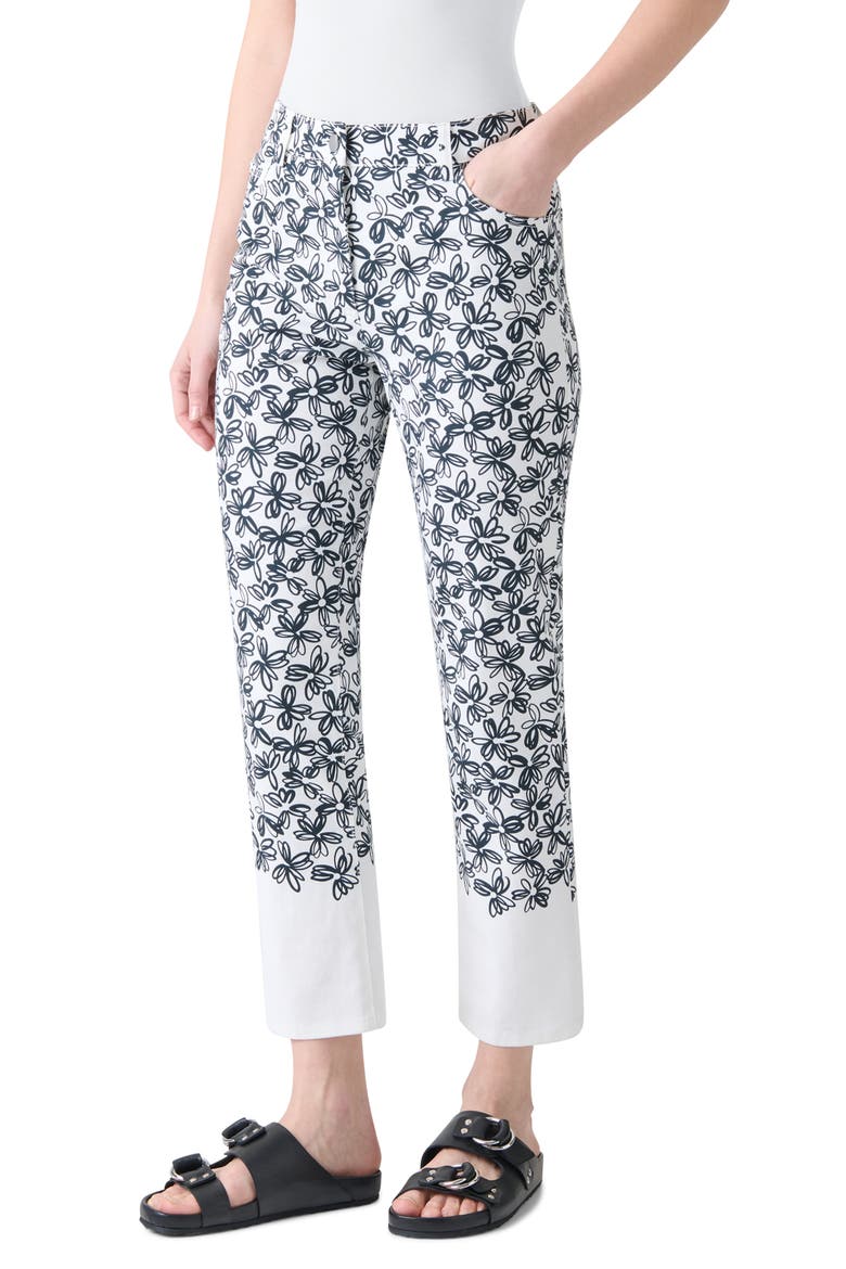 Maru Daisy Tapered Leg Ankle Jeans, Alternate, color, CREAM-BLACK