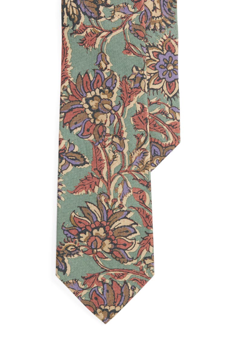 Paisley Silk-Linen Tie, Main, color, PERCY PAISLEY