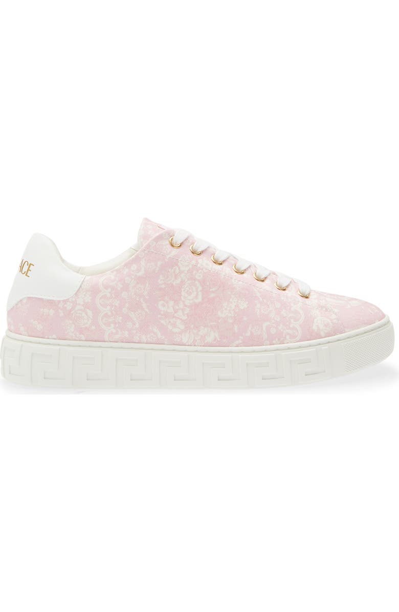 Versace Barocco Jacquard Greca Low Top Sneaker, Alternate, color, Pink Multicolor Oro