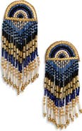 Deepa Gurnani Lisander Beaded Fringe Drop Earrings