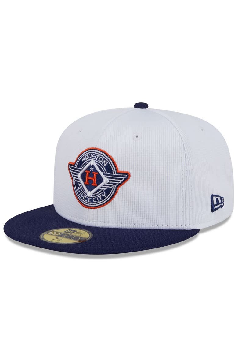 Men's New Era  White/Navy Houston Astros 2025 City Connect Batting Practice 59FIFTY Fitted Hat, Main, color, White