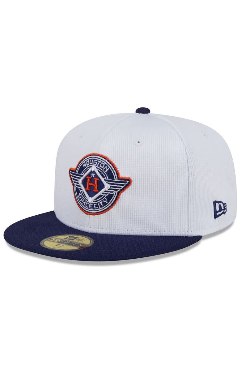 New Era Men's New Era White/Navy Houston Astros 2025 City Connect Batting Practice 59FIFTY Fitted Hat, Main, color, White