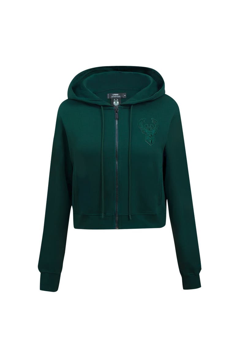 Women's Pro Standard Hunter Green Milwaukee Bucks Triple Tonal Full-Zip Hoodie, Alternate, color, Hunter Green