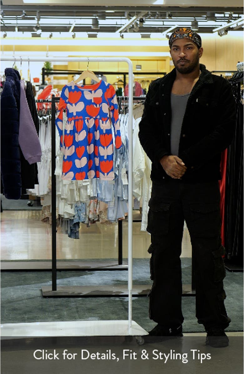 Kids' Tulip Print Long Sleeve Cotton Dress, sales video thumbnail