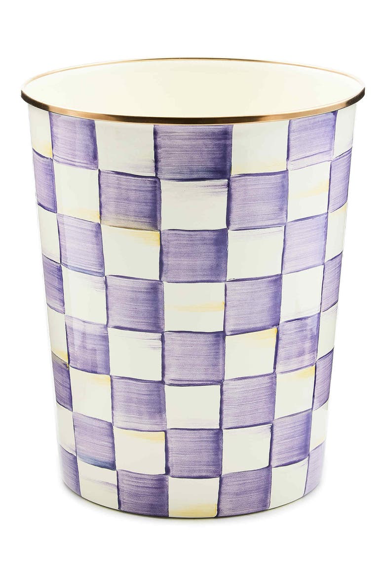 Violet Check Waste Bin, Main, color, VIOLET
