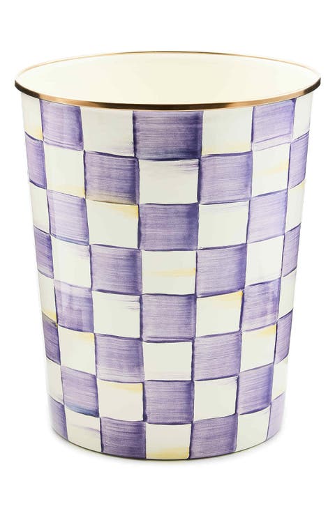Violet Check Waste Bin