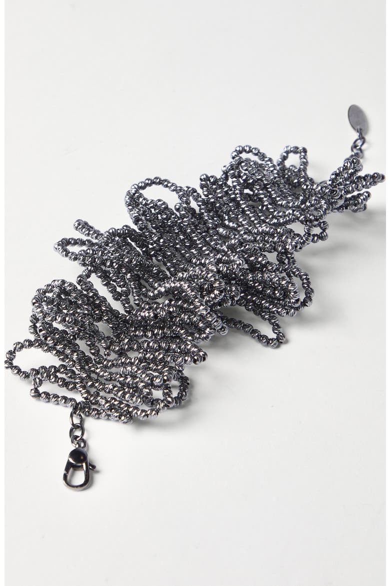 Hematite and Sterling Silver bracelet, Alternate, color, Lignite Grey