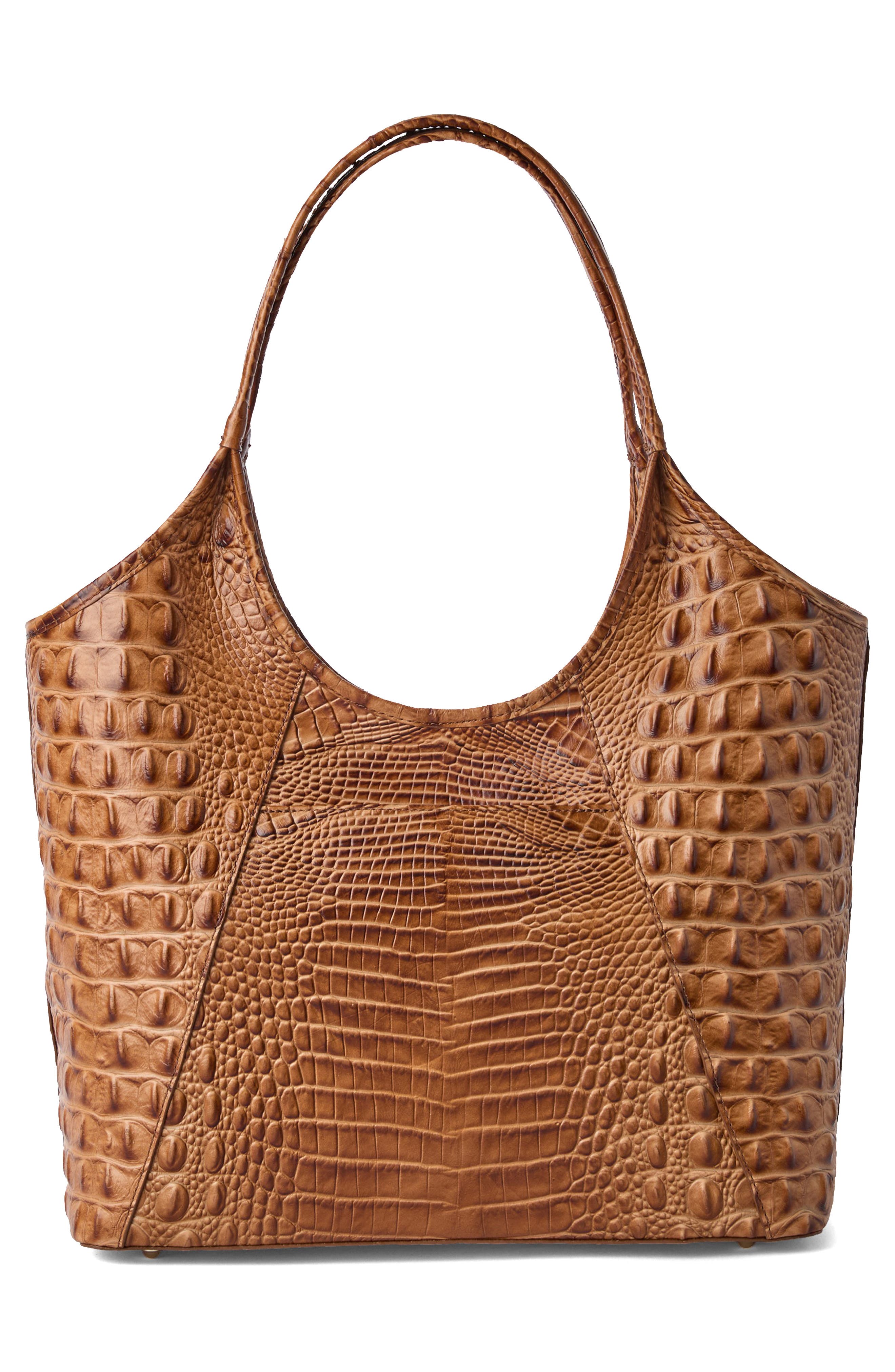 Brahmin Melora Croc Embossed Leather Tote, Alternate, color, Cinnamon