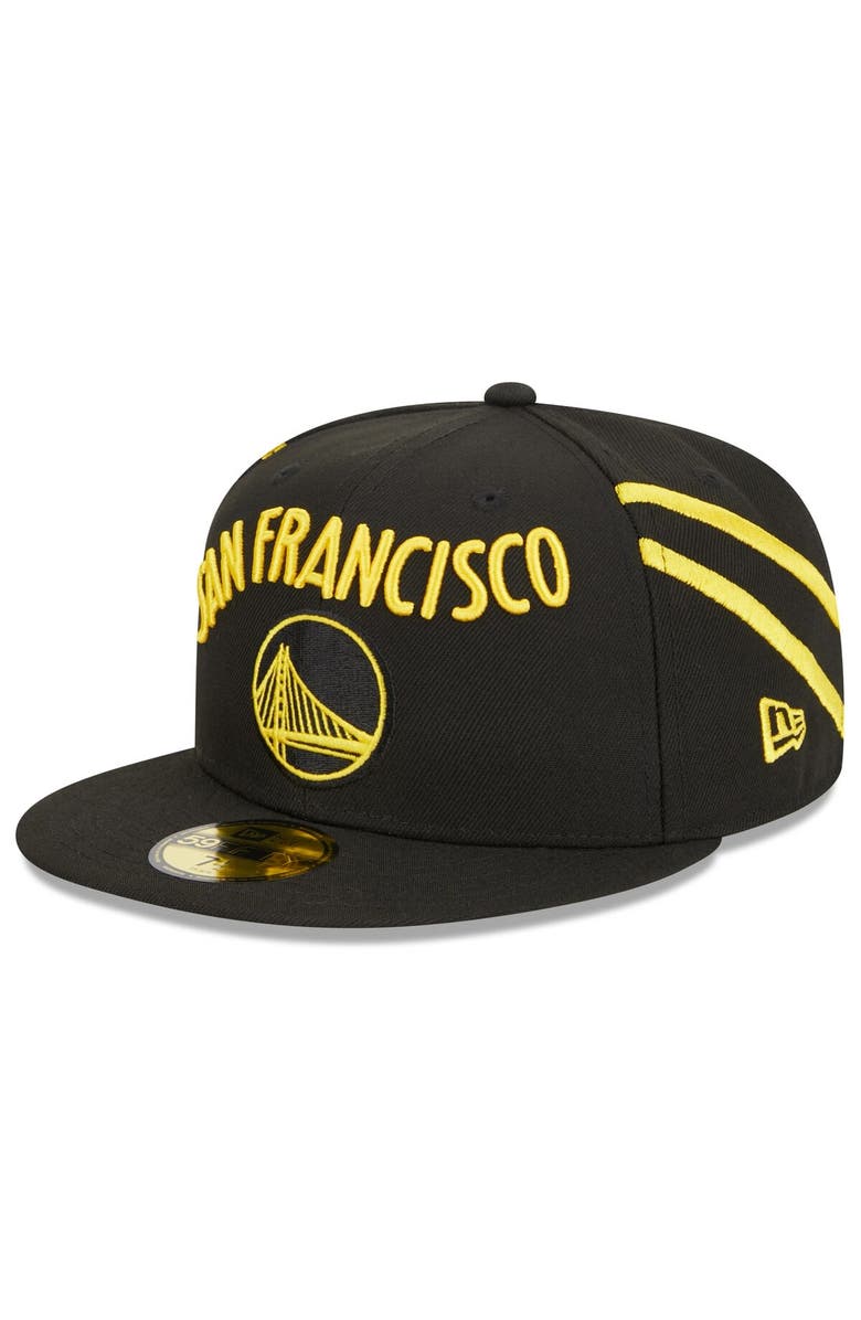 New Era Men's New Era Black Golden State Warriors 2023/24 City Edition 59FIFTY Fitted Hat, Alternate, color,