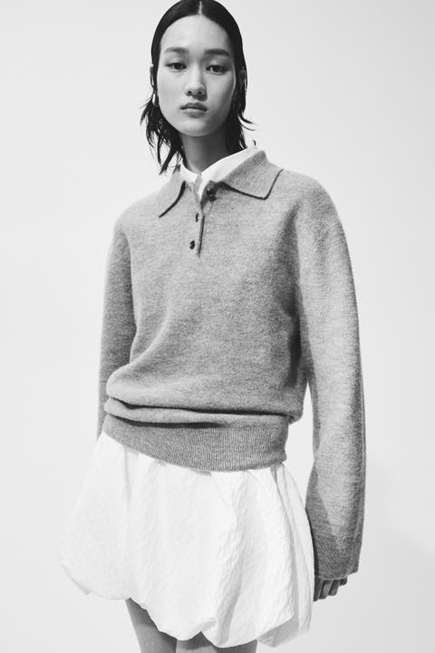 Wool polo sweater