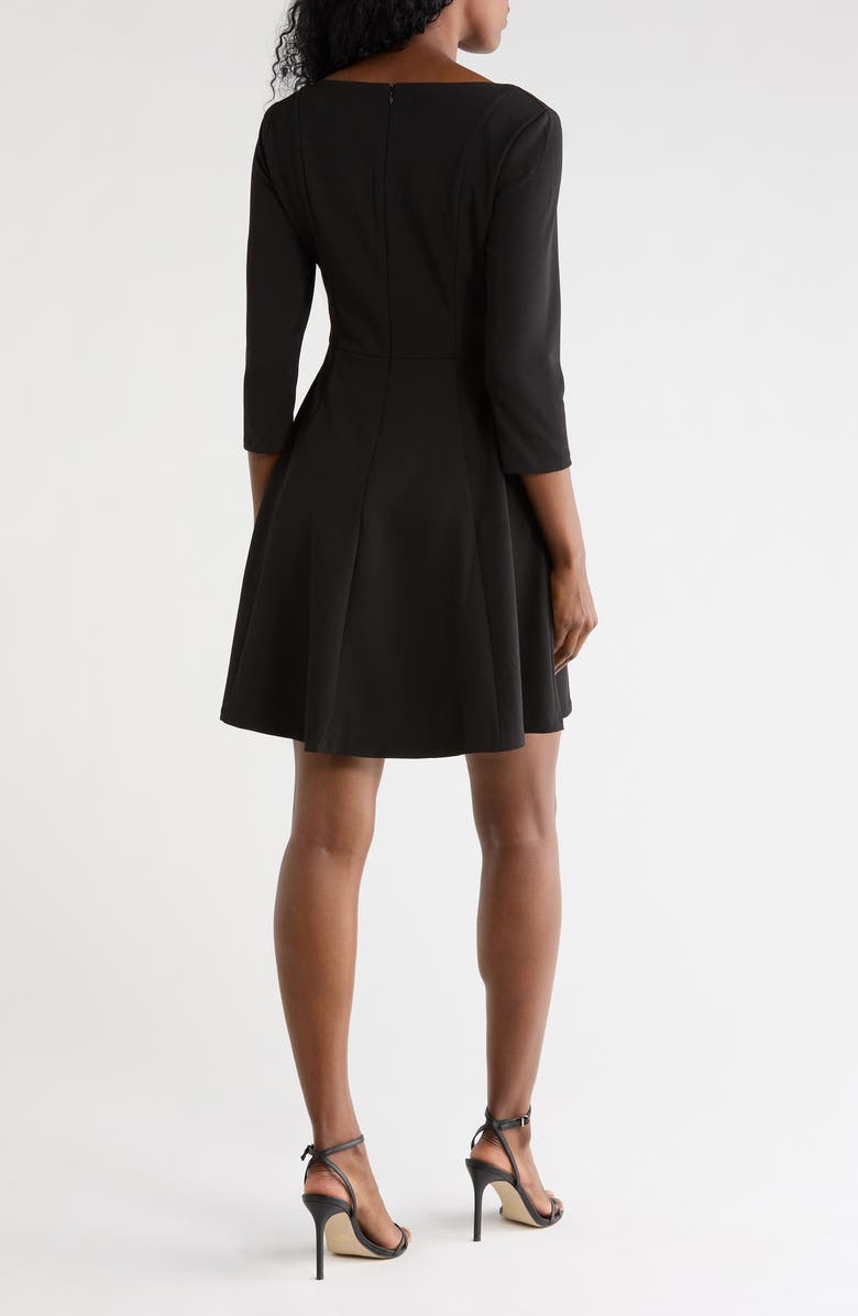 Eliza J Long Sleeve Fit & Flare Dress, Alternate, color, Black