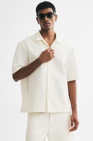 H&M Relaxed-fit Waffled Resort Shirt