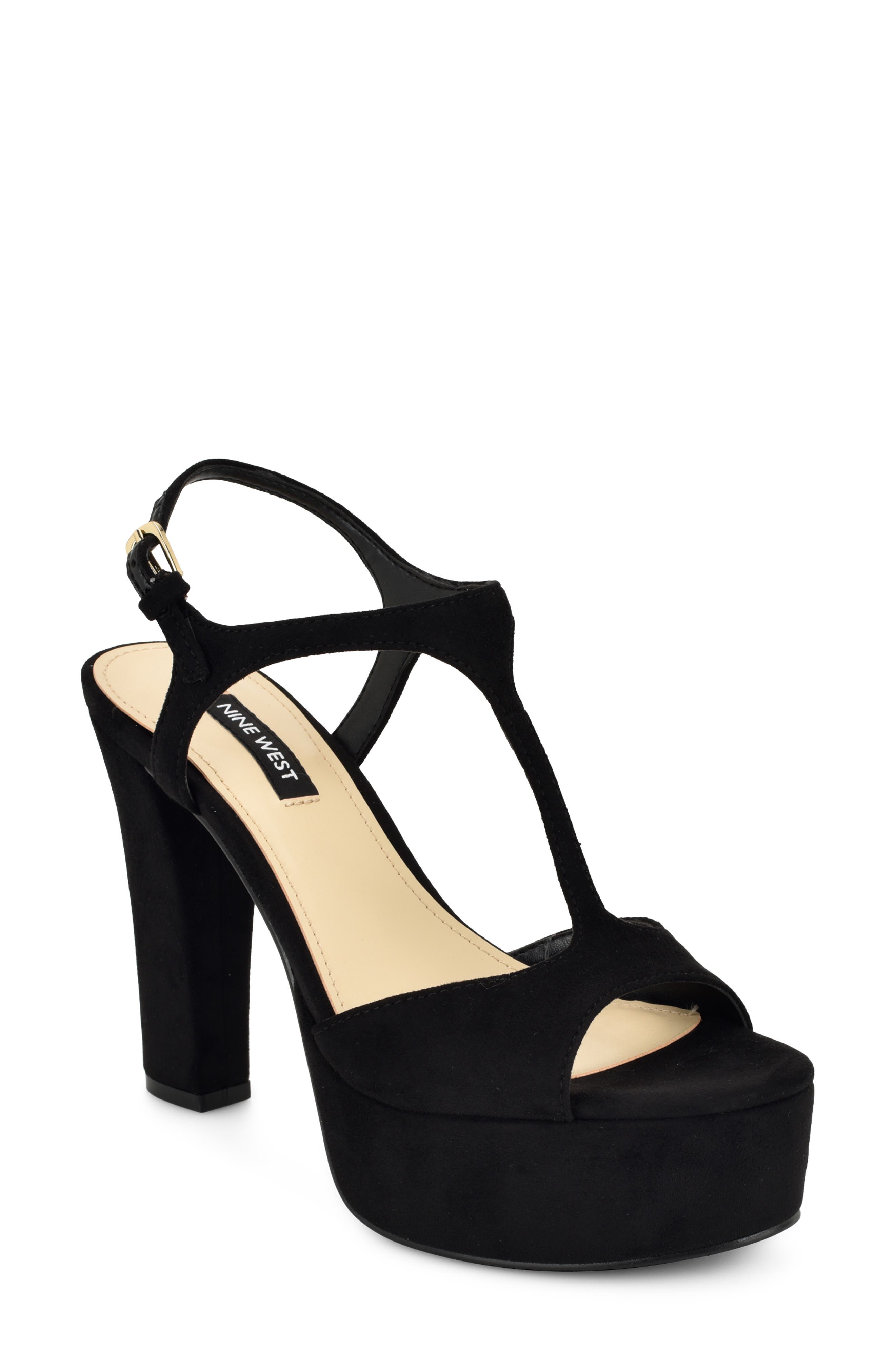 Naini Platform Sandal, Main, color, BLACK