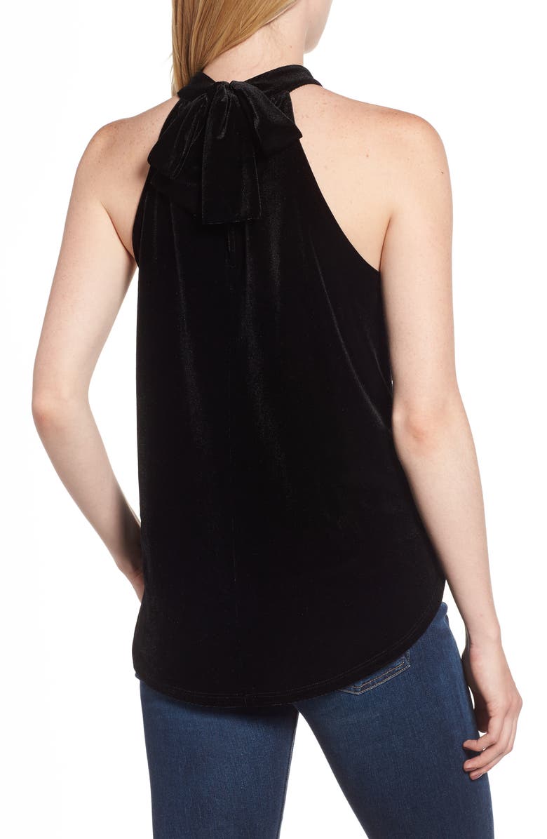 GIBSONLOOK Gibson x Glam Squad Dede Velvet Tie Back Halter Top, Alternate, color,