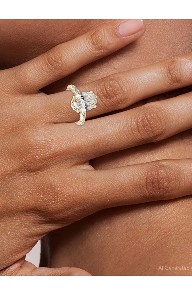 Bliss Diamond Certified 6.70Ct TW Oval Lab Grown Diamond Engagement Ring 14k Gold, Alternate, color,