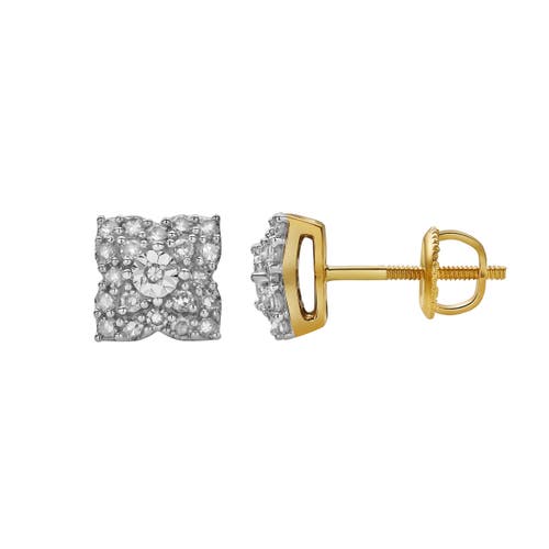 Luvmyjewelry Sombra 10k Yellow Gold Diamond Unisex Earrings In 10k Yellow Gold