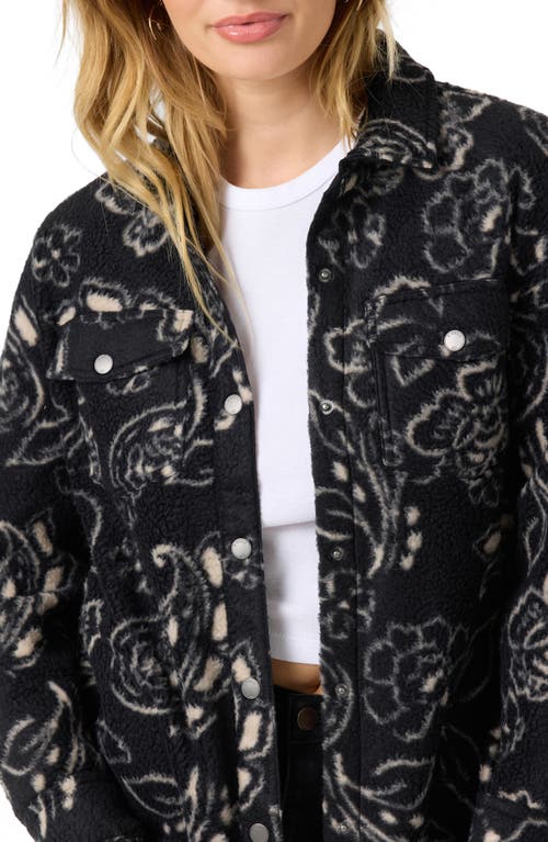 O'neill Zuma Print High Pile Fleece Shirt Jacket In Black