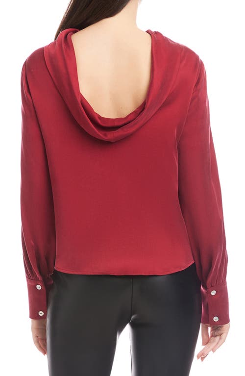 Fifteen Twenty Camille Cowl Back Satin Top In Red