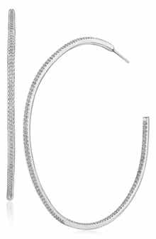 CZ by Kenneth Jay Lane Pavé Cubic Zirconia Inside Out Hoop Earrings