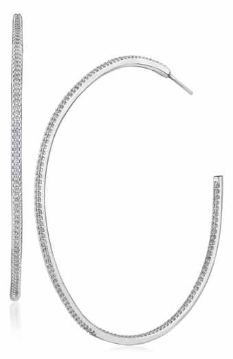 Pavé Cubic Zirconia Inside Out Hoop Earrings