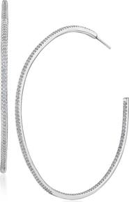 CZ by Kenneth Jay Lane Pavé Cubic Zirconia Inside Out Hoop Earrings