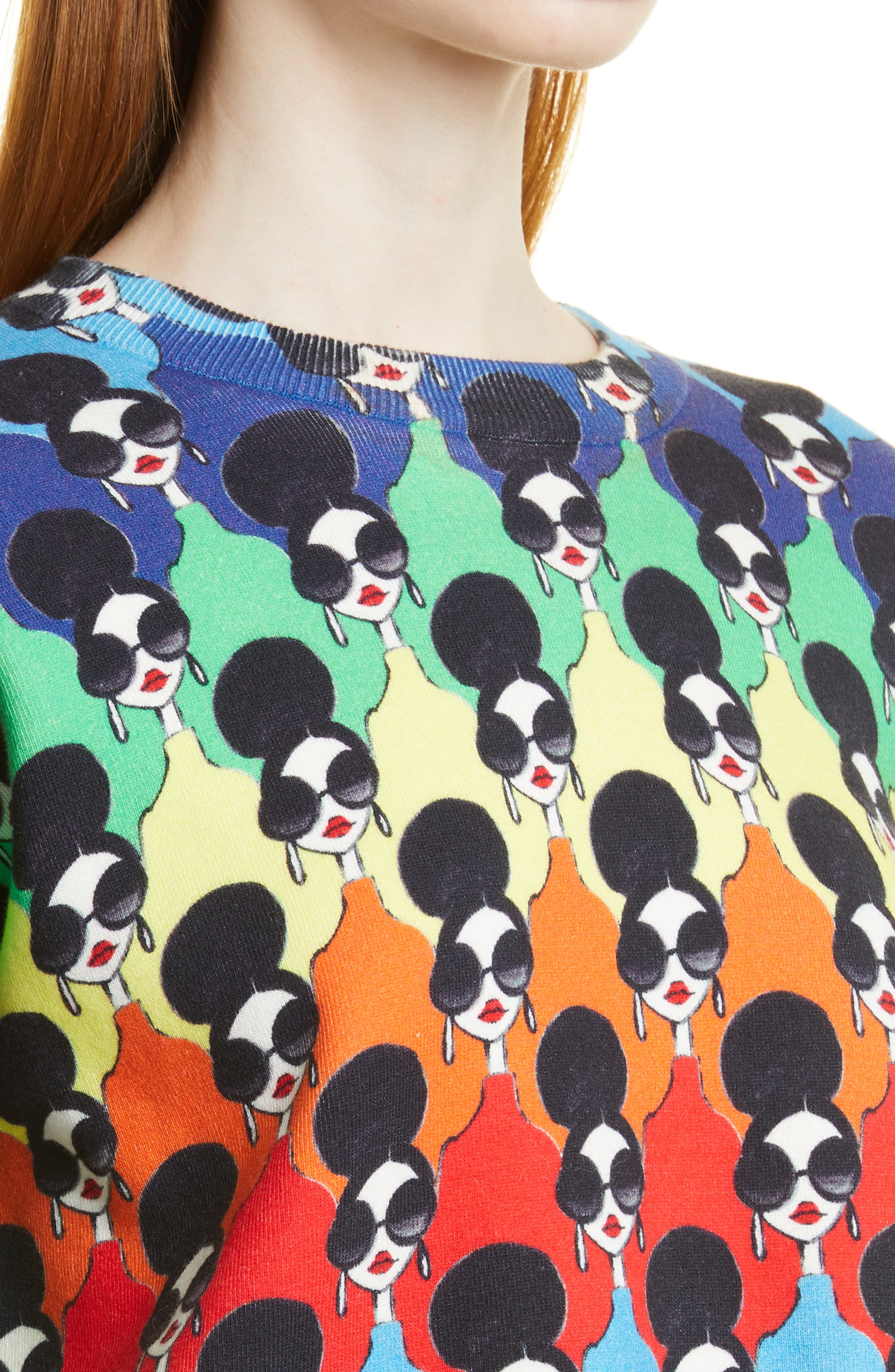 ALICE + OLIVIA Gleeson Print Crewneck Sweater (Women) | Nordstromrack