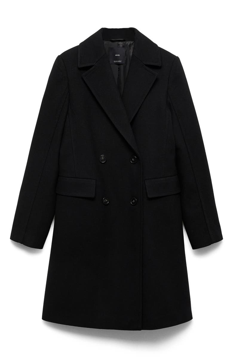 MANGO Double Breasted Longline Coat, Alternate, color,