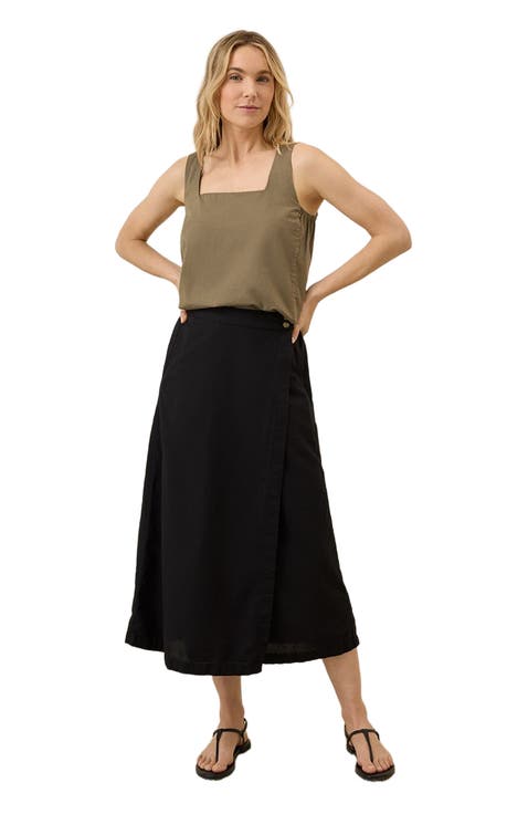 Canopy Linen Wrap Skirt Made with Organic Cotton