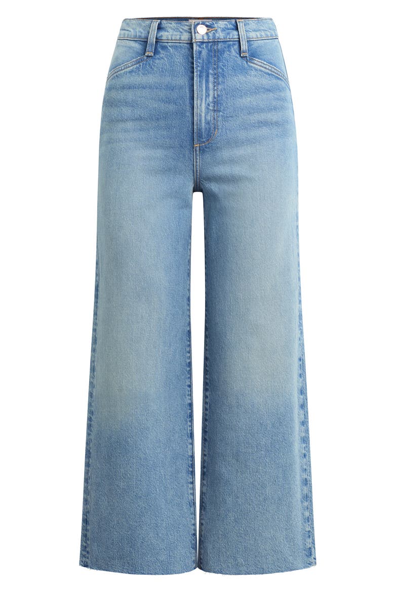 The Mischa Raw Hem Super High Waist Wide Leg Jeans, Alternate, color, SANTA BARBARA