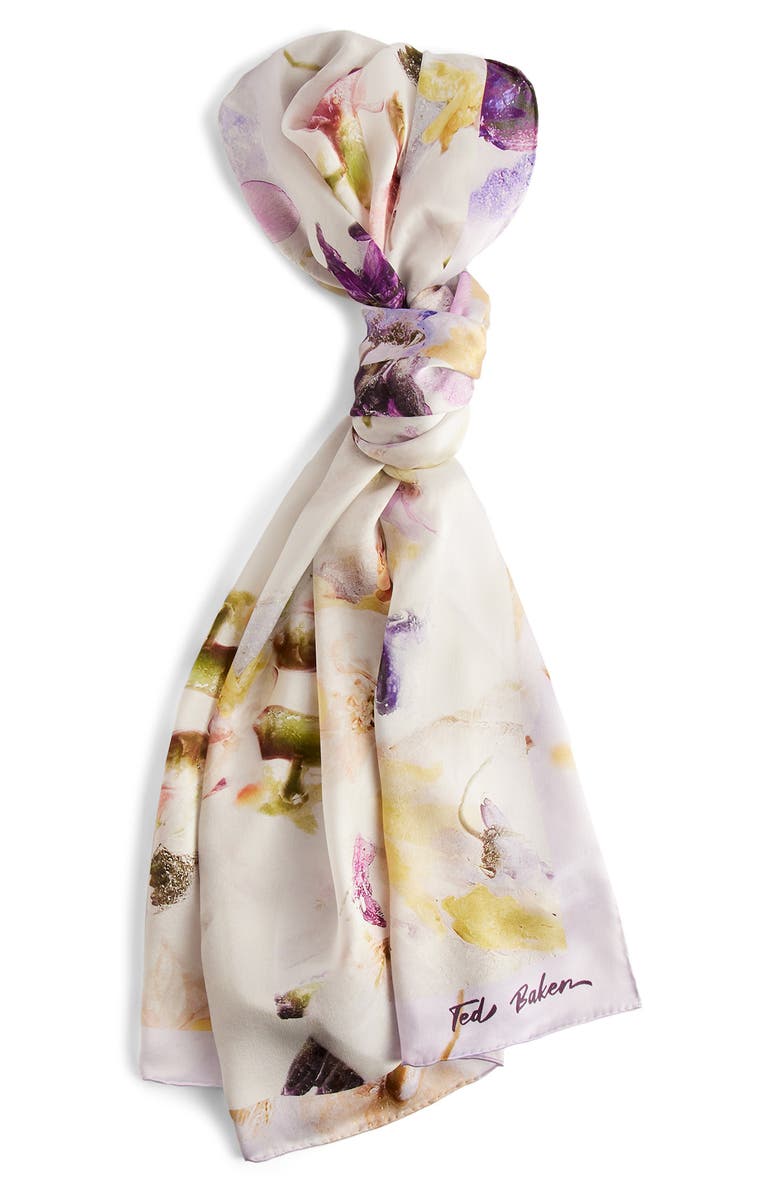 Ted Baker London Irisy Floral Long Silk Scarf, Main, color,