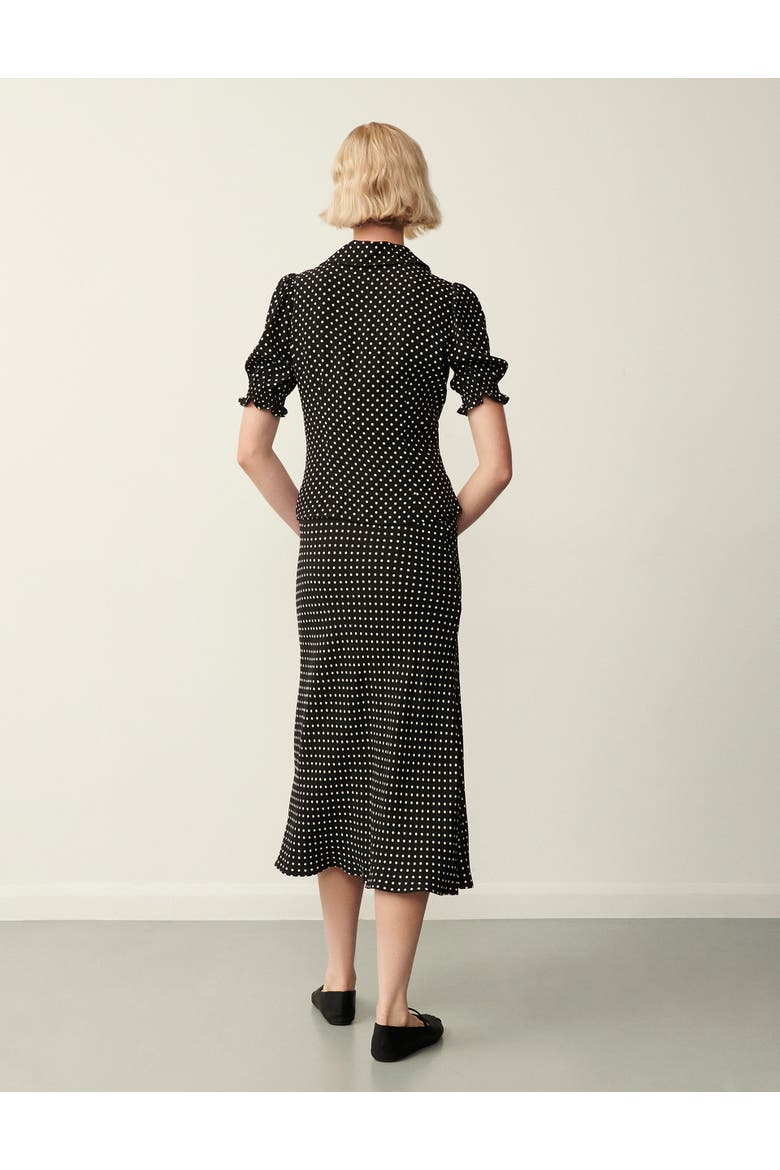 Evelyn Polka Dot Midi Skirt, Alternate, color, Black Spot