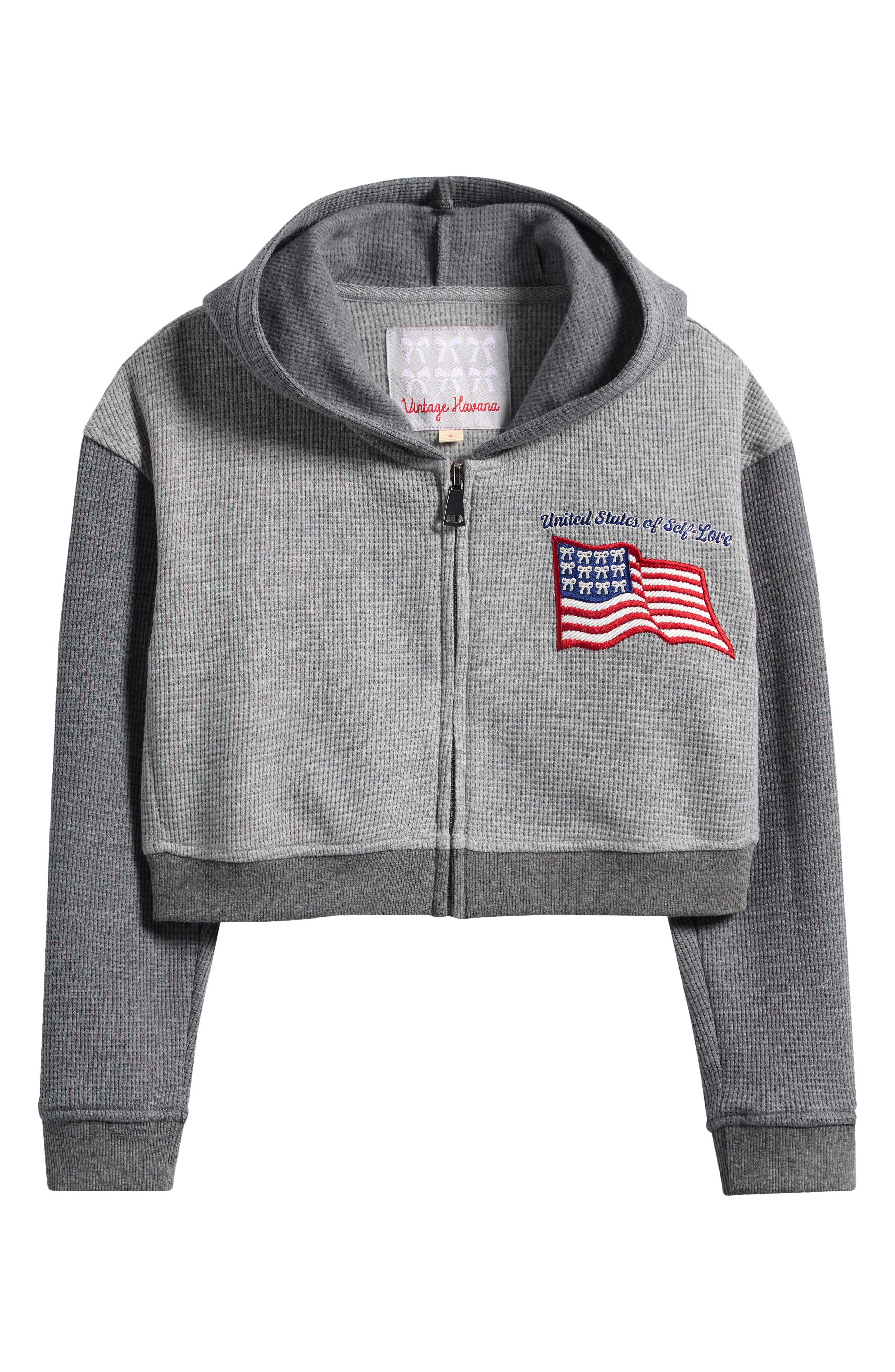 Vintage Havana Kids' Self Love Zip-Up Crop Hoodie