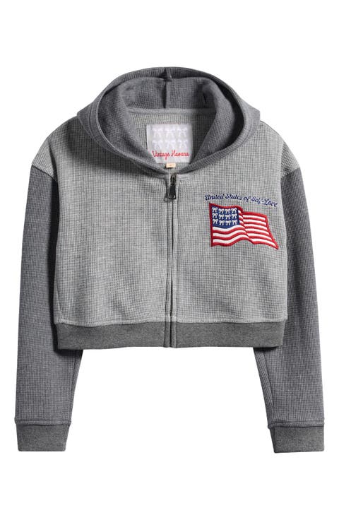Kids' Self Love Zip-Up Crop Hoodie (Big Kid)